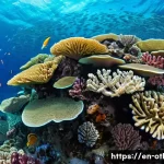 몰디브 스쿠버다이빙 명소 - A vibrant underwater scene in the Maldives showcasing a colorful coral garden teeming with life: int...