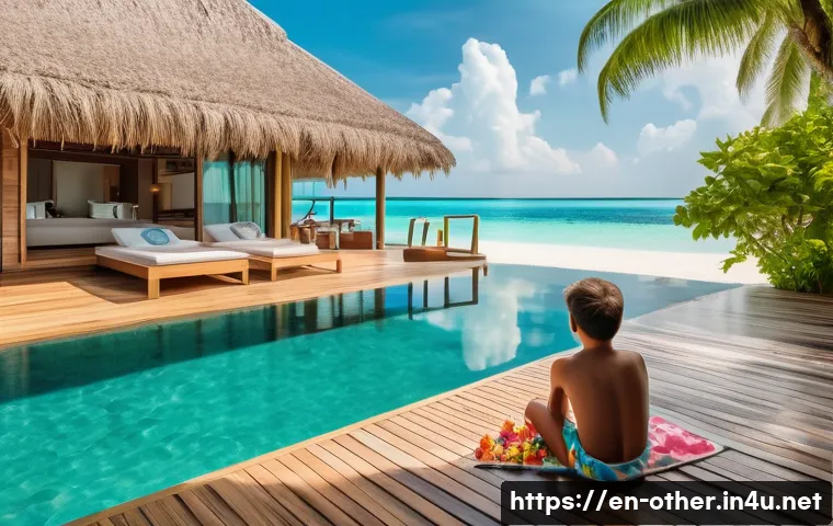 몰디브 올인클루시브 리조트 추천 - A luxurious beachfront villa in the Maldives featuring a private infinity pool overlooking crystal-c...