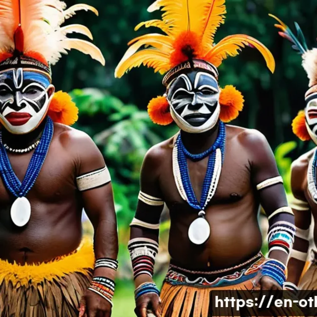 파푸아뉴기니 원주민 부족 간의 차이 - A vibrant tribal dance scene from Papua New Guinea during a Sing-Sing festival, featuring dancers ad...